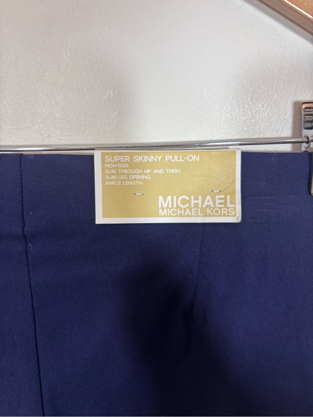 Michael Kors Super Skinny Pull On High Rise Ankle Dress Pant NWT Blue Medium - Picture 8 of 11
